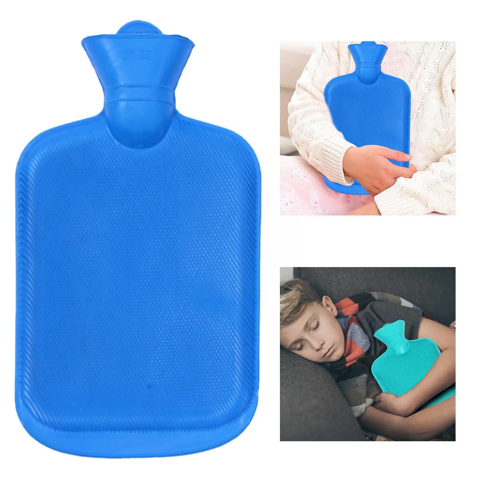 1.75/2L Portable Rubber Hot Water Bottle Winter Warm Water Bottles Bag