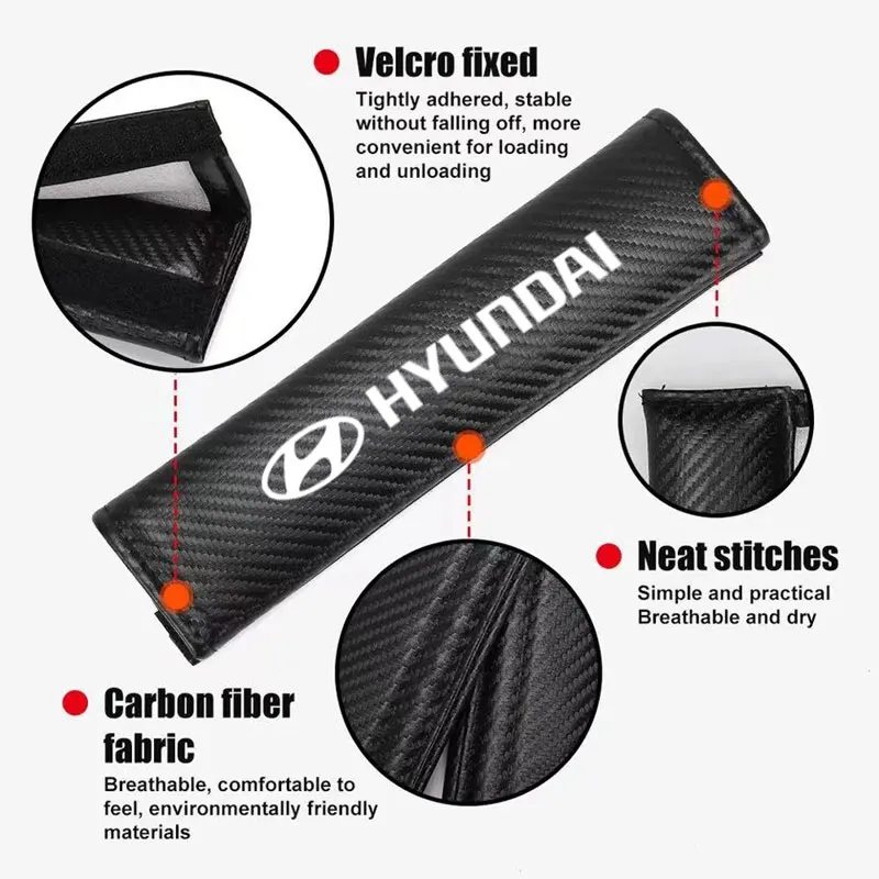 Car Seat Belt Shoulder Protector Soft Cover For hyundai Accent Azera Elantra ioniq Palisade Tucson Tuscani Veloster Accessories