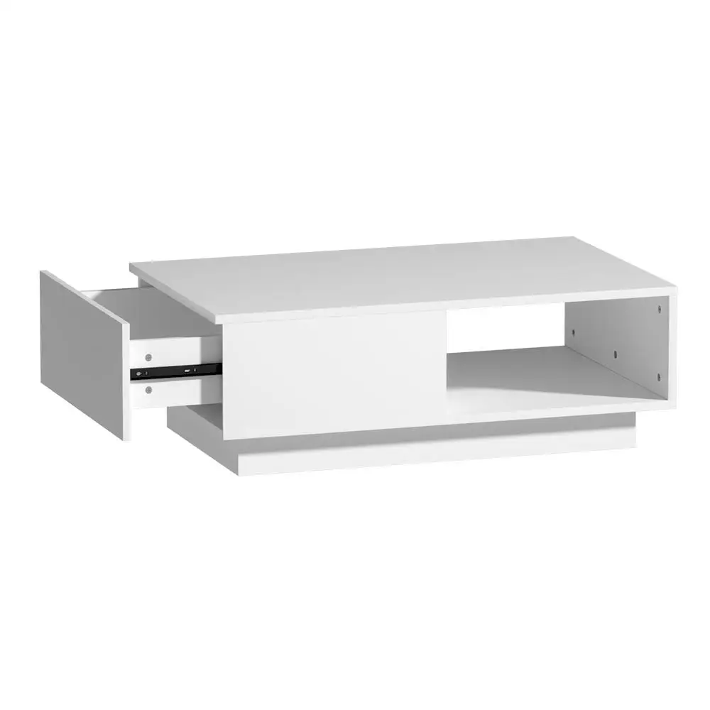 Stylish Artiss Coffee Table with Led Lights White