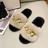 Fluffy Slippers Home Women Casual Chain Designer Shoes Ladies Autumn Winter Indoor Plush Slides Girls Fashion Elegant Footwear 6