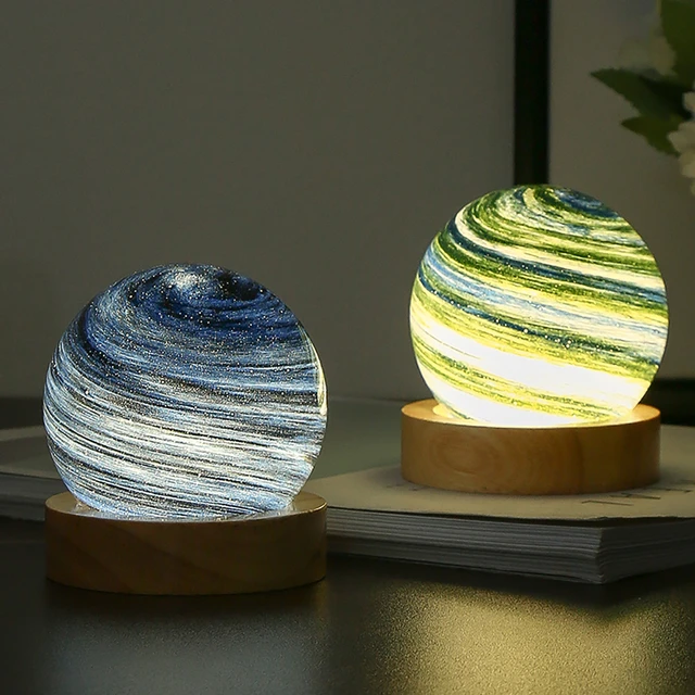 Lampe d'atmosphère LED style boule de cristal