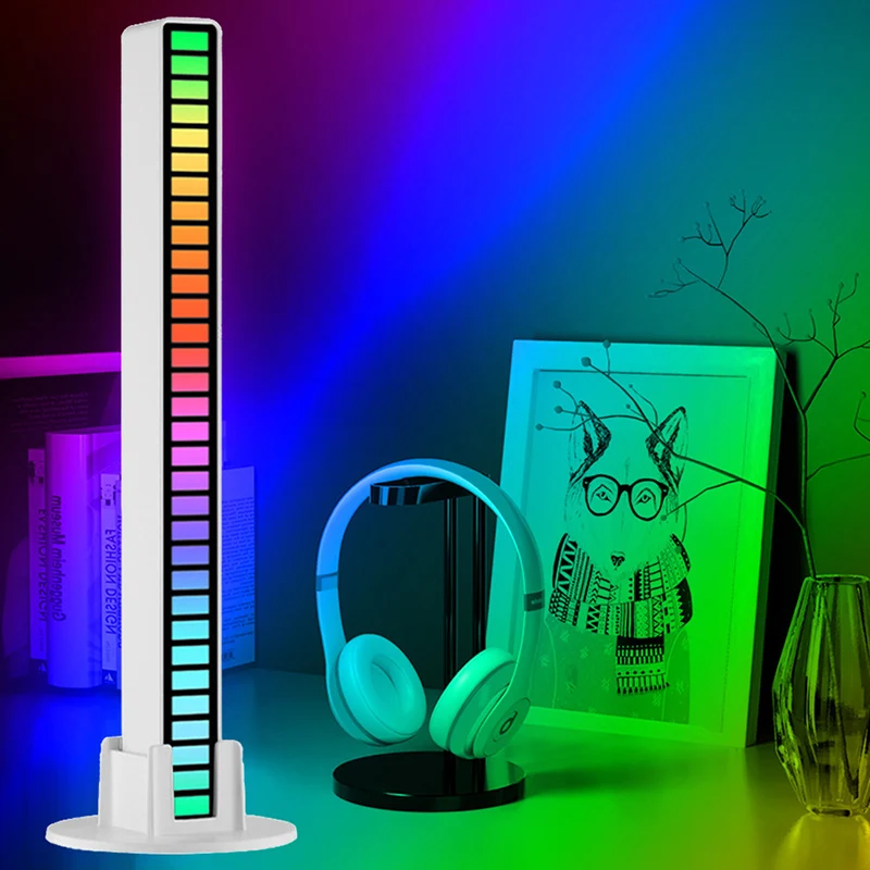 자동차 LED 사운드 컨트롤 라이트 바, RGB 앰비언트 픽업 리듬 램프, 음악 USB 조정 가능, 자동차 가족 파티용