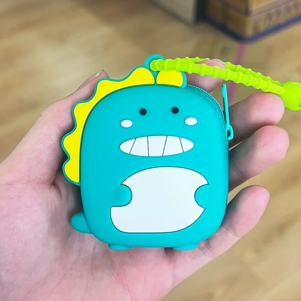 Coin Purse Happy Little Dinosaur PVC Ultra light Wear-resistant Durable Mini Portable Coin Bag Headphone Bag