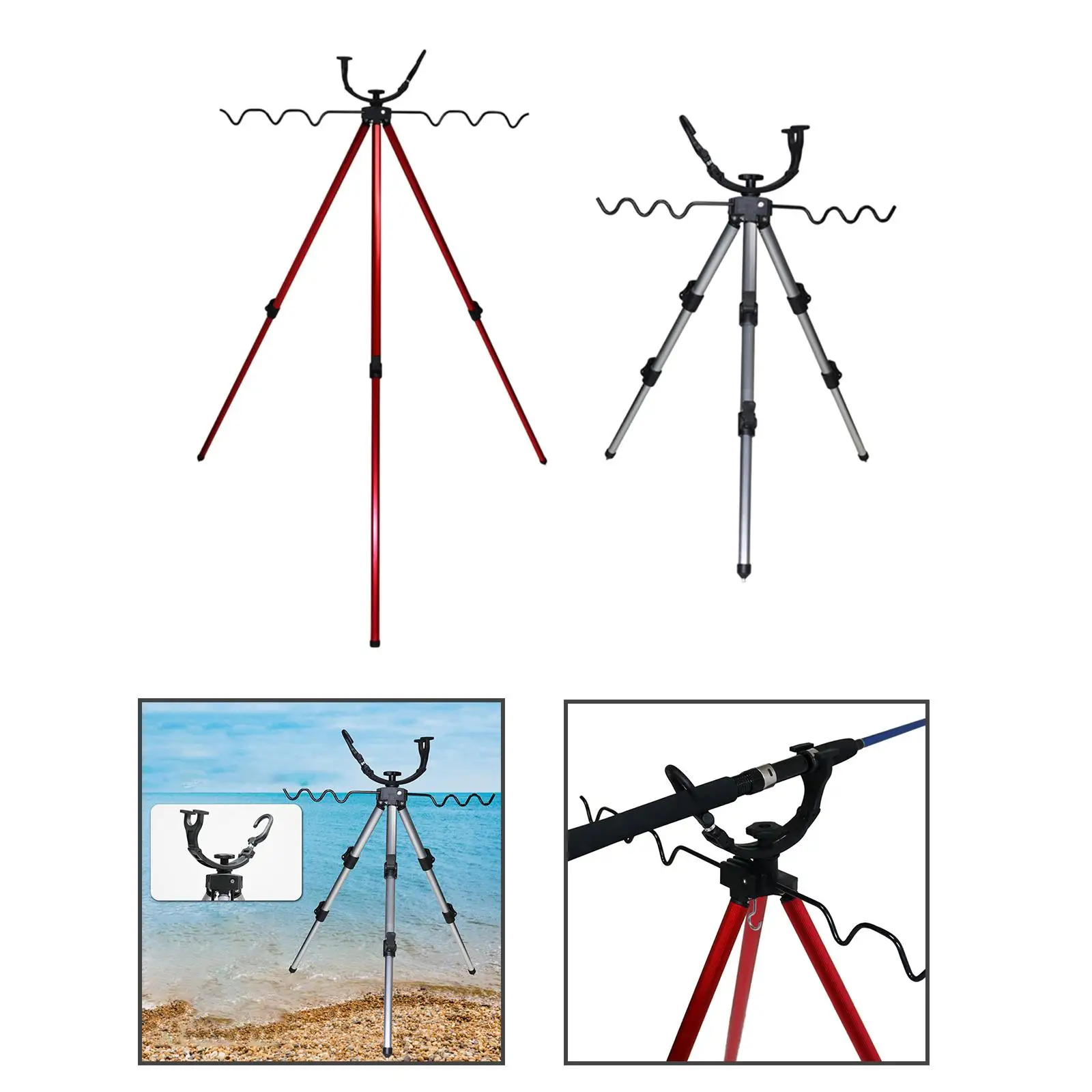 Fishing Rod Holder for All Terrains 7 Fishing Rods Tripod Sea Pole Bracket