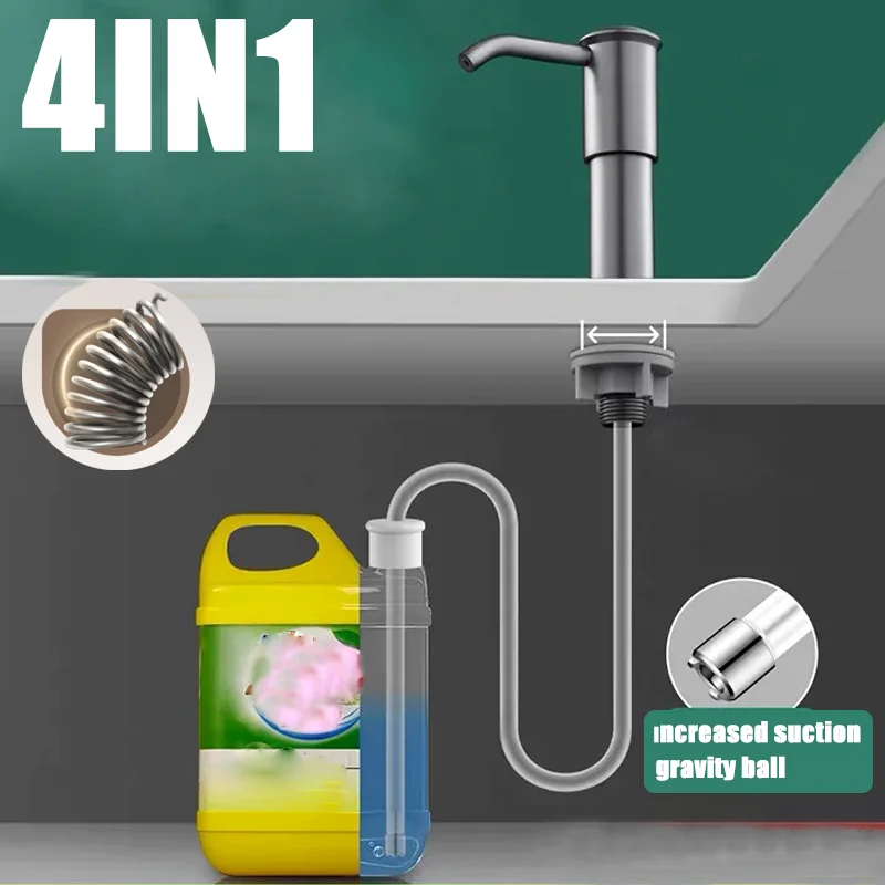 Kitchen Sink Soap Dispenser Extension Tube Detergent Pusher Hand Push Organizer Stand