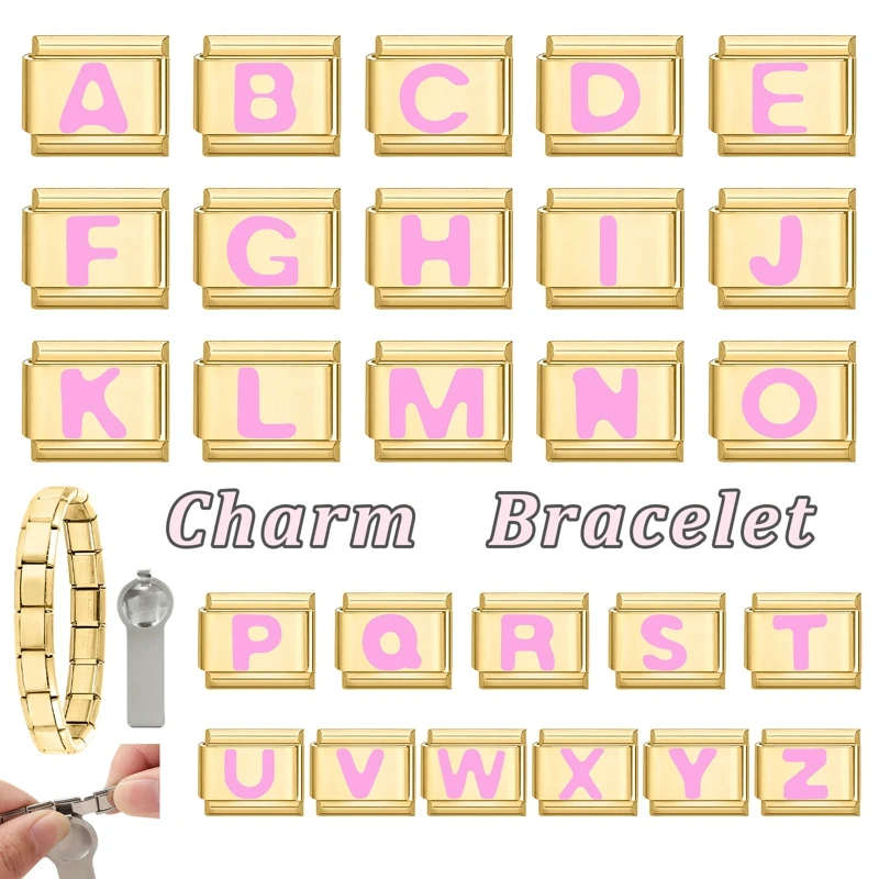 Y2K Gold Charm 26 Compatible with English Christmas Gifts