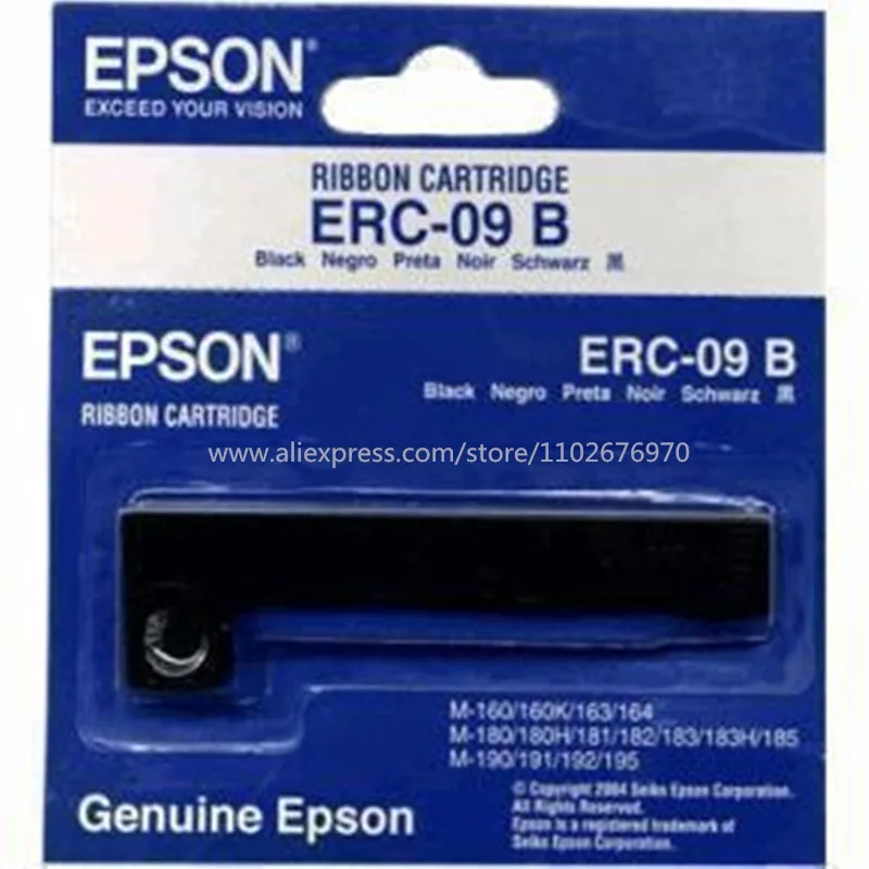 Epson M-160 M-164 M-190 M-190G M-192 M-192G M-180 M-183 ERC-09 B ERC09 ERC09B 용 오리지널 ERC-09B 리본 카트리지, 10 개, 신제품