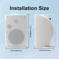 Herdio 6.5 Inch 400W Outdoor Passive Speakers Wall Mount Speakers Wired Waterproof With Powerful Bass For Patio Garden Poolside 2