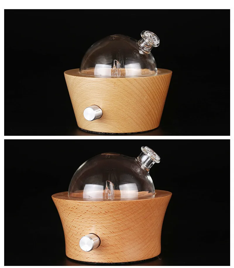 Wooden Glass Aroma Diffuser Waterless Essential Oil Nebuliser_voghion.com