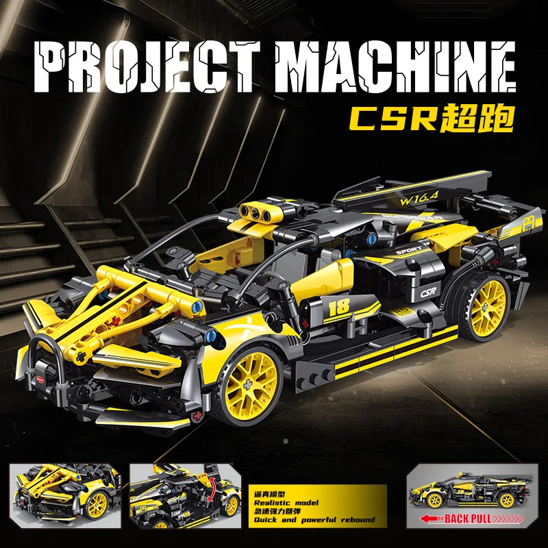 Building Blocks Kit Toys 6 Grades Racing Black Toys Gift Sports Car Series  Children Adult Happy Gifts, Descontos Para Todos