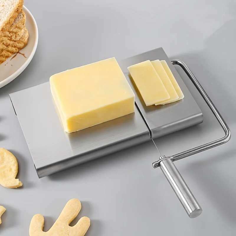 Stainless Steel Cheese Slicer with Calibration Board Easy to Use Cutting Cake Butter&Ham Kitchen Accessories Tools
