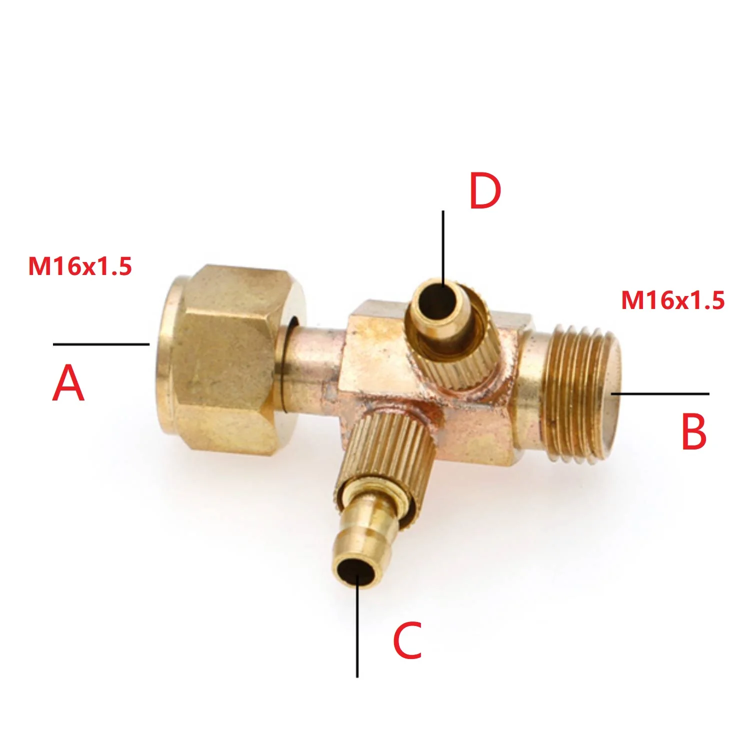 DIY Gas M16 M16x1.5mm TIG Welding Machine Use WP-18 WP 18 Water Cooled Torch Connector Adapter Brass Nut Welder Part djk10 25 djk35 50 djk 10 25 35 50 m16 m16x1 5mm dinse connector water gas adapter converter tig welding torch welder part