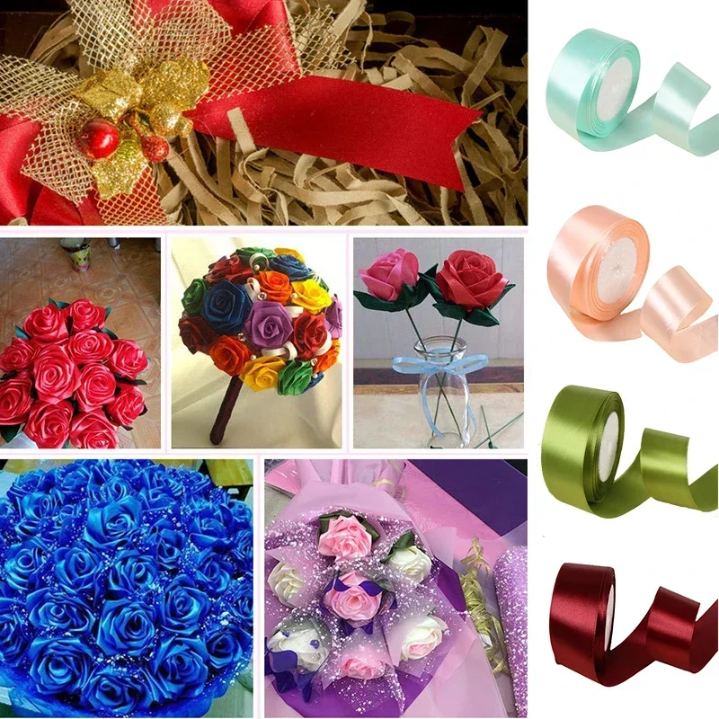 4cm Ribbon Roll Satin Ribbon Satin for Bows Party Wrapping Belt Fabric Tape for Crafts Gift DIY Apparel Sewing DD002