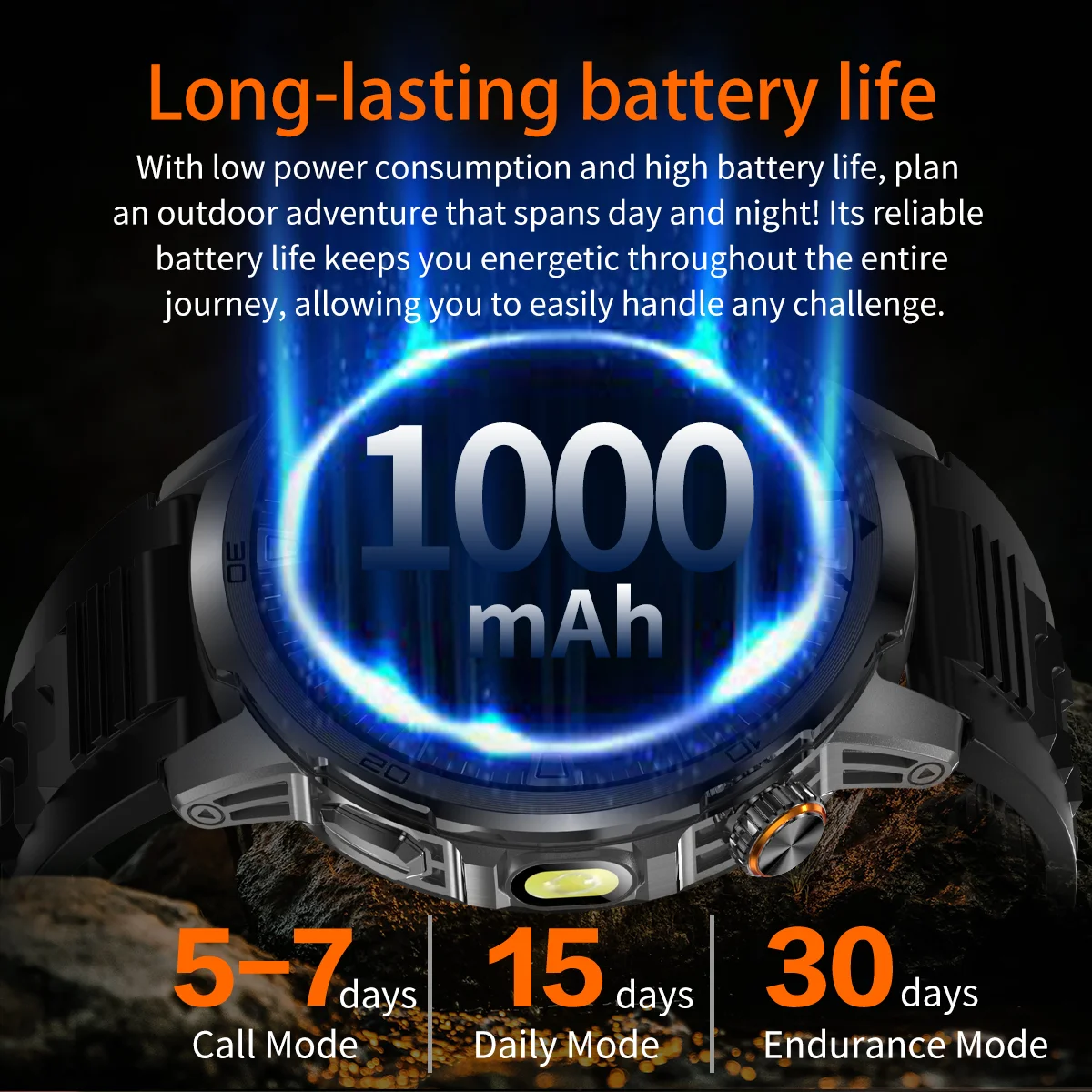 2026 New Military Outdoor Smart Watch 1.85‘’ AMOLED 1000mAh Large Battery 5ATM Waterproof Voice Call Sports Men Fitness Bracel 6