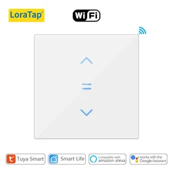 Smart WiFi Curtain & Blind Switch with Voice Control and Backlight Style (Style 1 White)