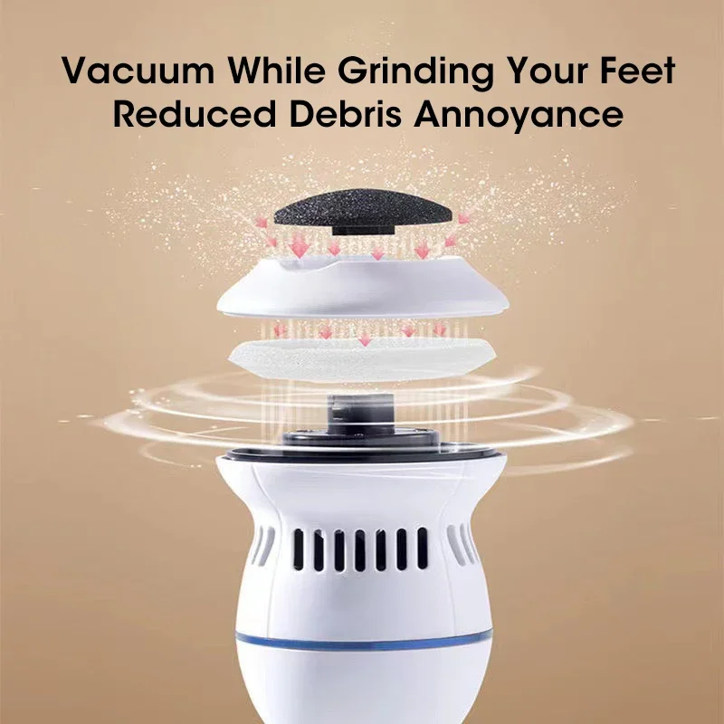 Electric Foot Grinder with Automatic Vacuum USB Rechargeable Two-speed Adjustment and 4 Grinding Heads Callus Dead Skin Removal, electric foot grinder