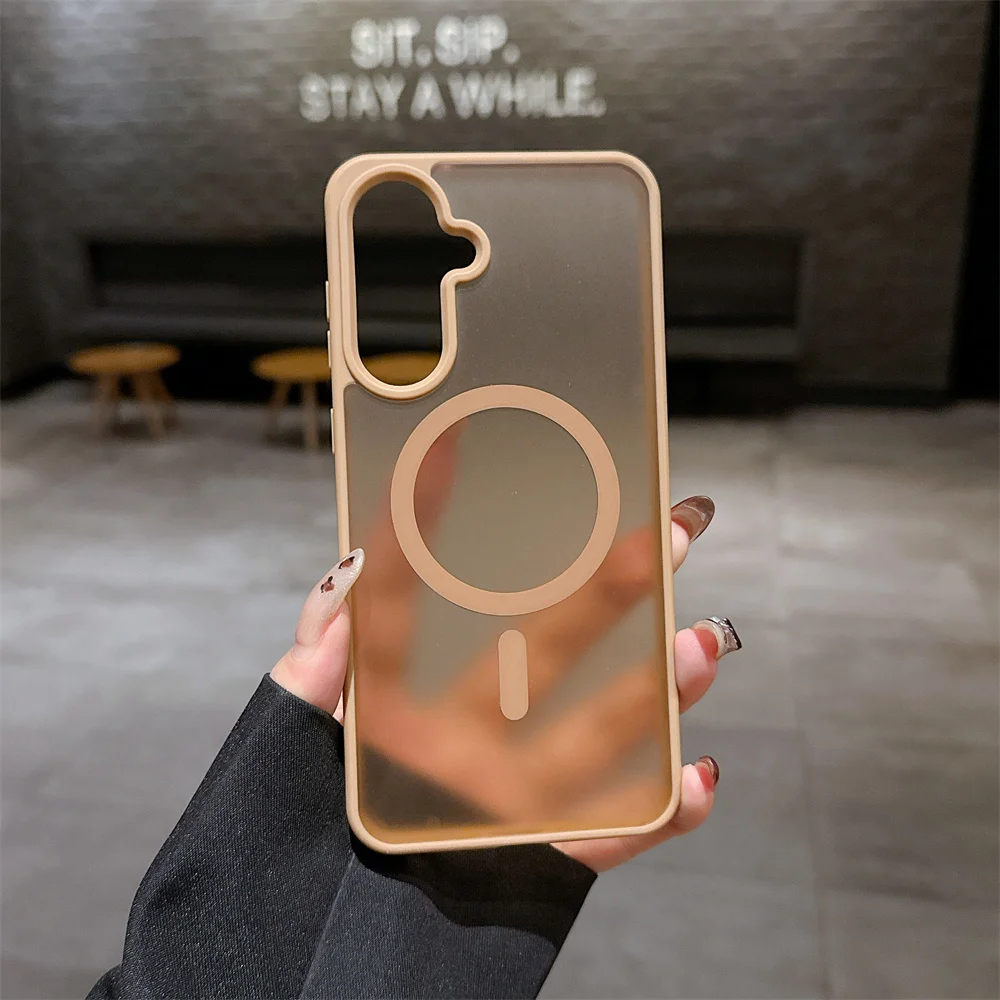Matte Transparent Magnetic Shockproof Silicone Phone Case