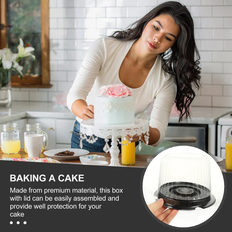 10 Stück Kuchen träger Kuchen halter mit Deckel Cupcake Träger Kuchen behälter Kuchen box mit Kuppel deckel und Kuchen brettern für den Transport – Detail 7