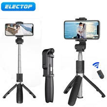 ELECTOP-Palo de Selfie con Bluetooth, con trípode, de aleación de plástico, para teléfono Iphone, Samsung y Huawei