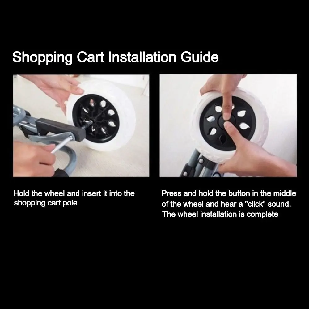 Set of 2 Anti-Slip 6.5-Inch Foaming Rubber Wheels for Shopping Carts and Trolleys