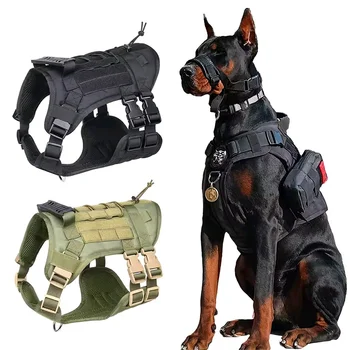 Big Dog Tactics Training Vest Harness Multi Functional Nylon Dog Adjustable Comfortable Control Dog Chest Harness Pet Supplies