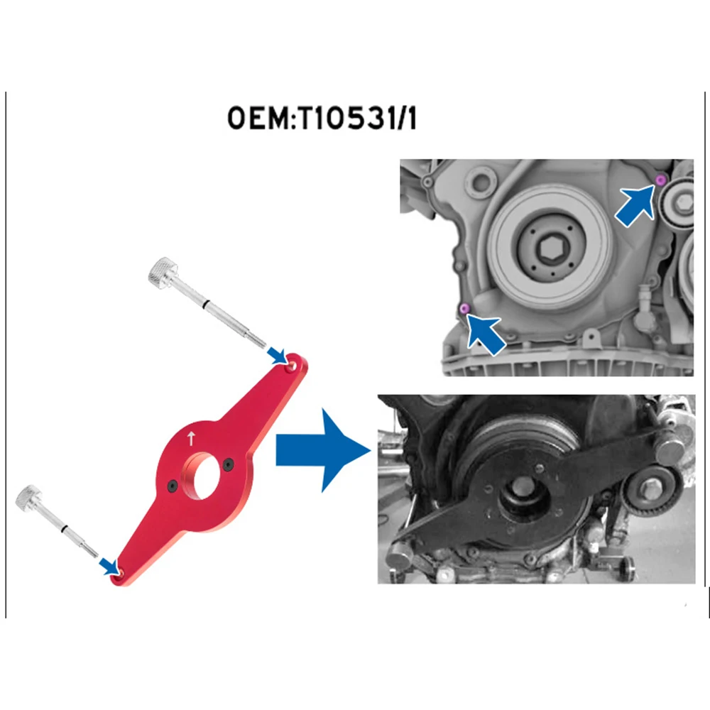  Vibration Damper Holding Tool Crankshaft Pulley Removal Shock  Absorber Compatible with Audi Skoda VW 1.8 2.0 4V TFSi EA888 Vibration  Damper Assembly 4 Cylinder Replace T10531 : Automotive