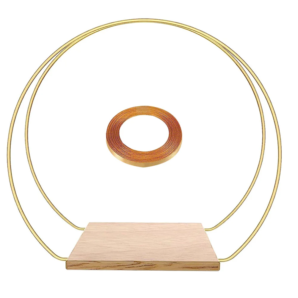 

Metal Flower Hoop Centerpiece Table DIY Wreath Ring with Wood Base DIY Accessory
