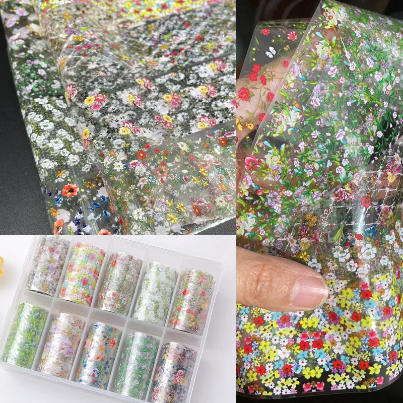 1-144 Animal Nail Foils for Transfer Paper Stickers Floral Adhesive Fruit Nails Wraps Fish DIY Water Marble Nail Art Decorations