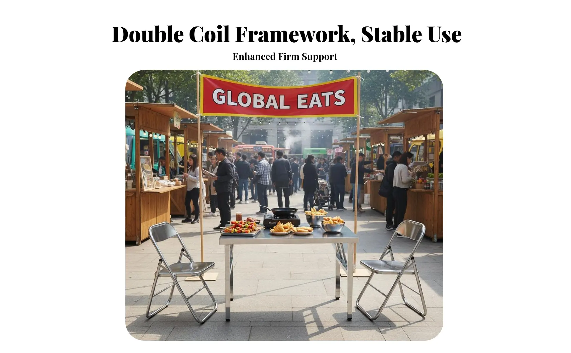 Folding Stainless Steel Table Foldable Design Stainless Steel Work Table No Installation Required Rust Resistant for Restaurant