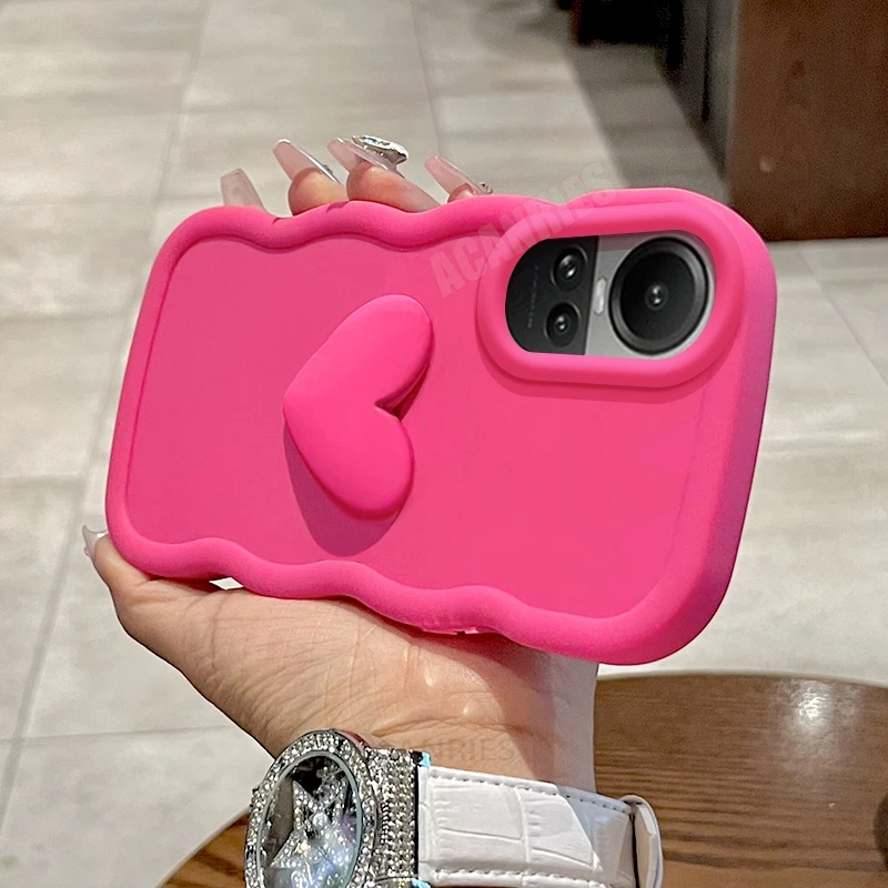 Love Heart Candy Wavy Shockproof Silicone Case – Soft Protective Cover