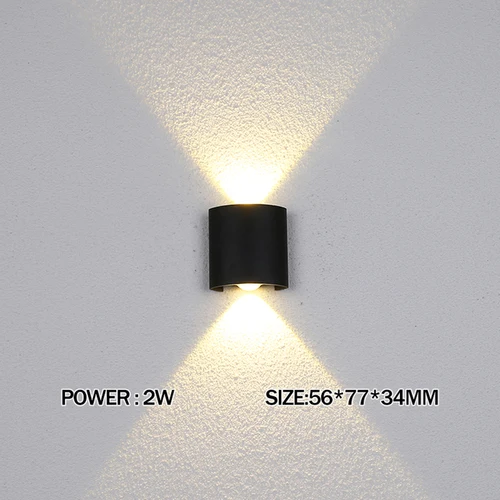 야외 방수 LED 벽 조명, 모던 북유럽 스타일 실내 벽 램프, 거실 베란다 정원 램프, 2W, 4W, 6W, 8W, 10W, 12W 6