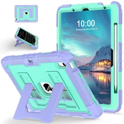 Rugged Shockproof Kids - Friendly Tablet Protective Cover - iPad Air6 11 2024 M2 (Purple - blue)