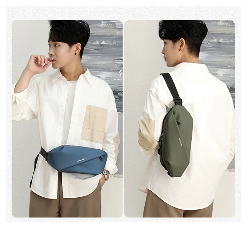 Fashion Men Outdoor Sports Chest Waist Pack Casual Nylon Shoulder Crossbody Street Bag Phone