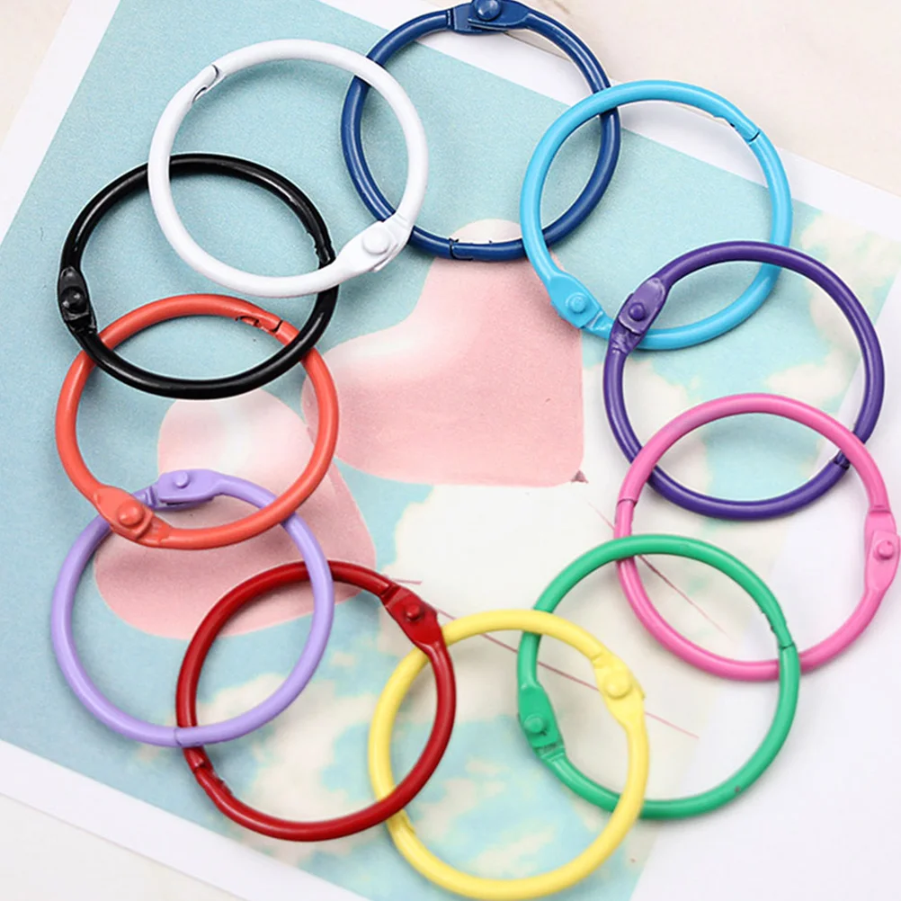 Key Chain Pendant Book Accessories Colored Opening Ring Metal Binder Rings