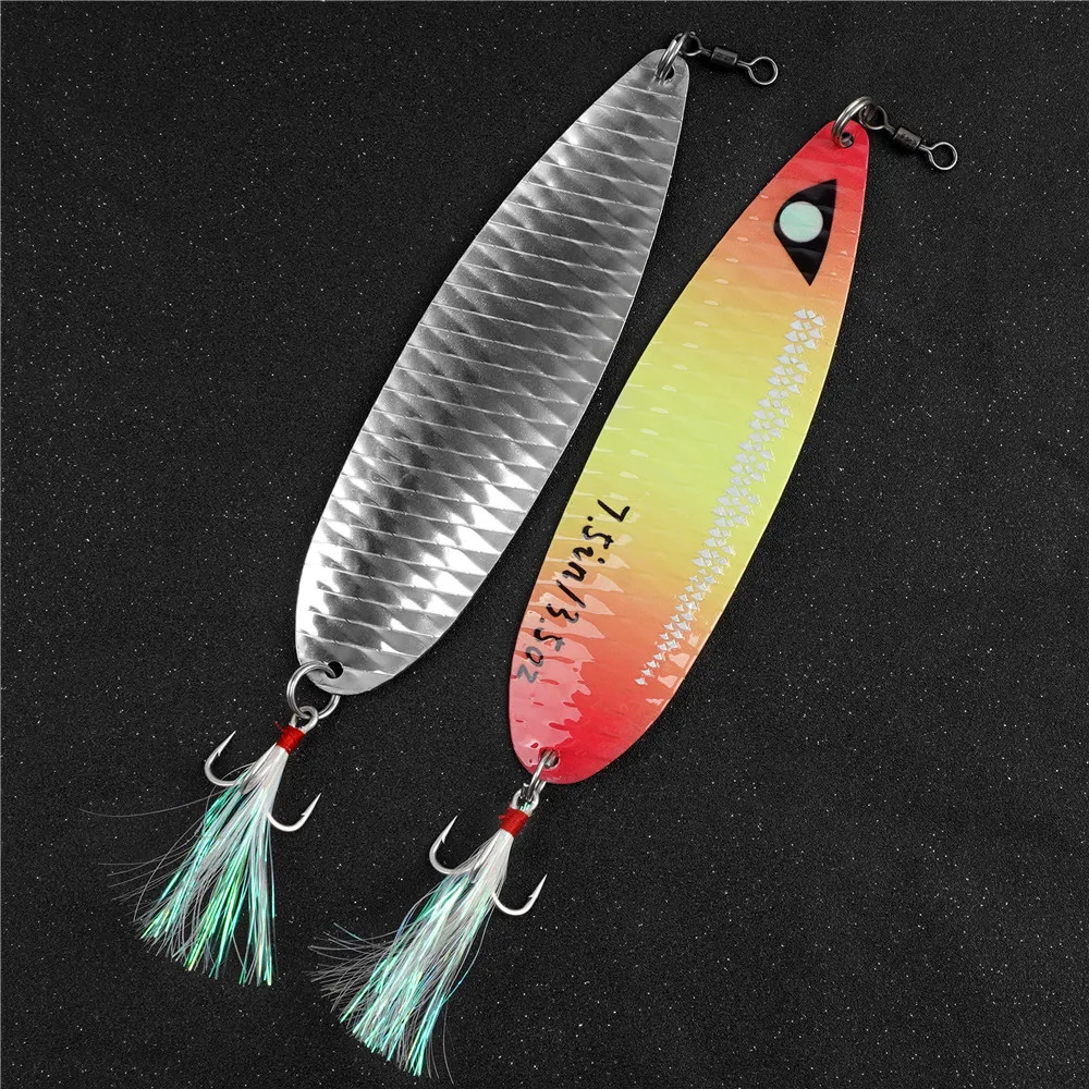 3 stücke Löffel Tiefsee Jigging Angeln Lockt 3,5/4 UNZEN Große Metall Jigs Casting Striper Angeln Löffel Köder für Gestreiften Bass Lachs – Detail 5