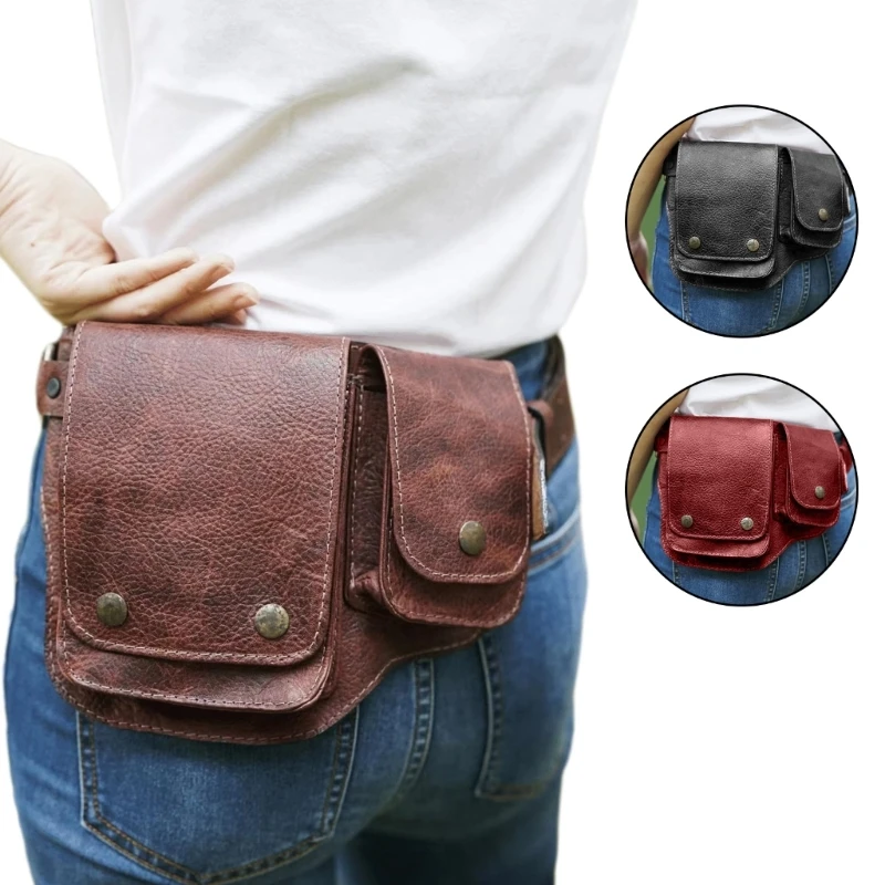 

Steampunk Gothic Waist Bag Fanny Pack Medieval Vintage PU Hip Belt Purse Pocket Casual