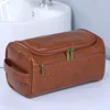 Leather Men Business Portable Toiletry Bag Hanging Toiletry Women Travel Large Storage Cosmetic Bag Waterproof Wash Pouch 5