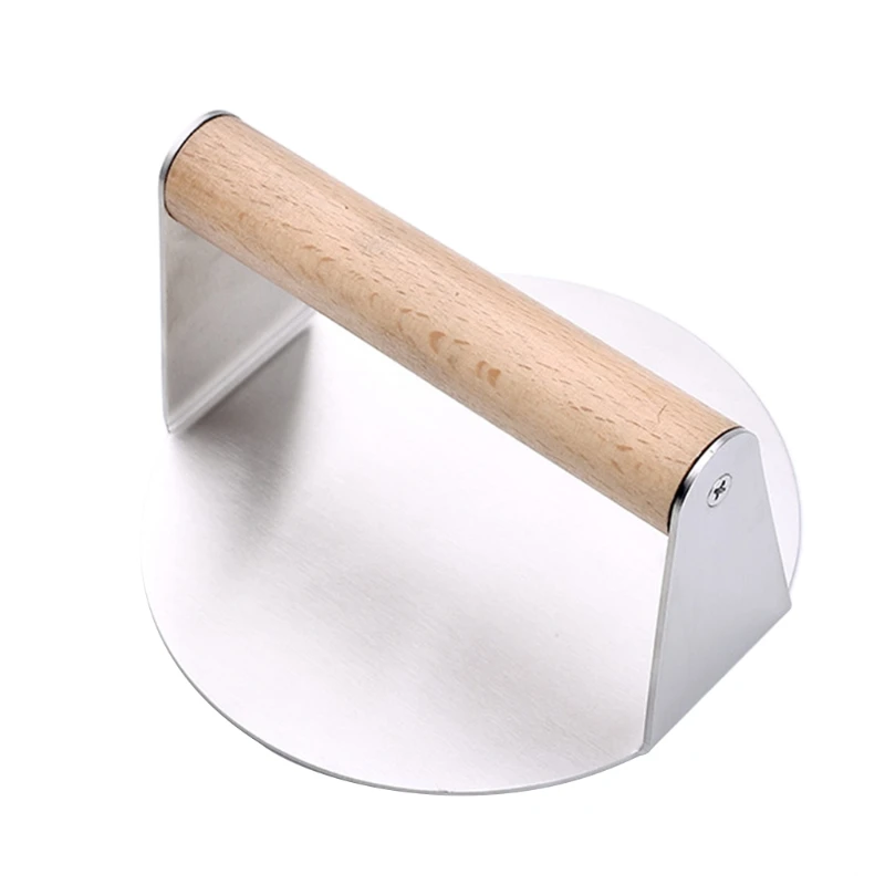 2022 Stainless Steel Burger Press Heavy Duty Grill Press with Wooden