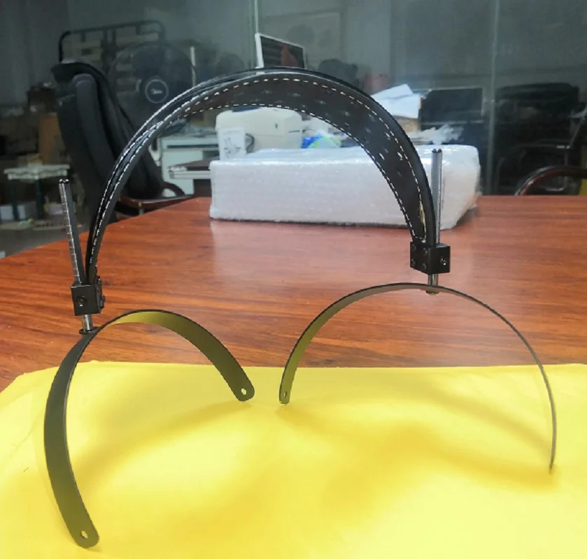 DIY 100mm 110MM Hook opening Headband For Large Headphones Metal Braket 360 Degree Rotatable Genuine Cow Leather