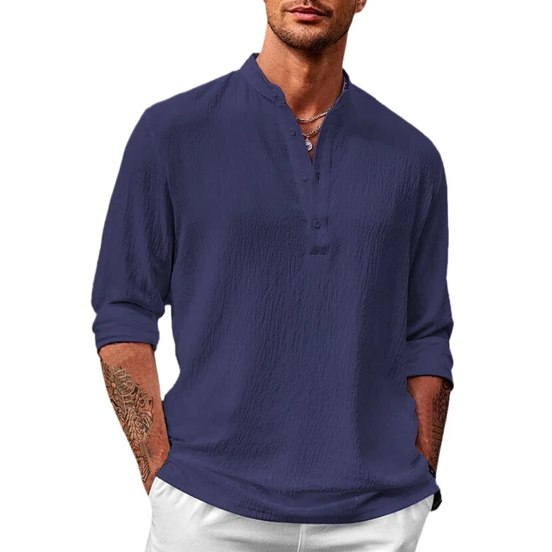 Animal Game Mens Cotton Shirts Luxury Long Casual Henley Shirts Linen Shirts Hawaiian T Shirts for Man Work Lightweight Tops