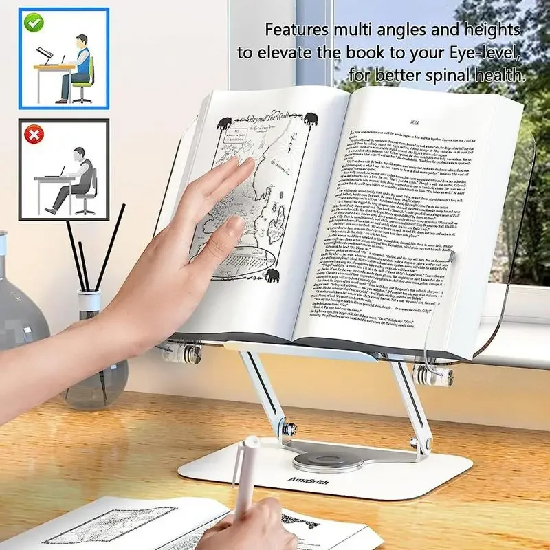 

Cookbook Base With Stand Rotating Supplies Display Reading Book For Holder 360 Clips Stands And Acrylic Page