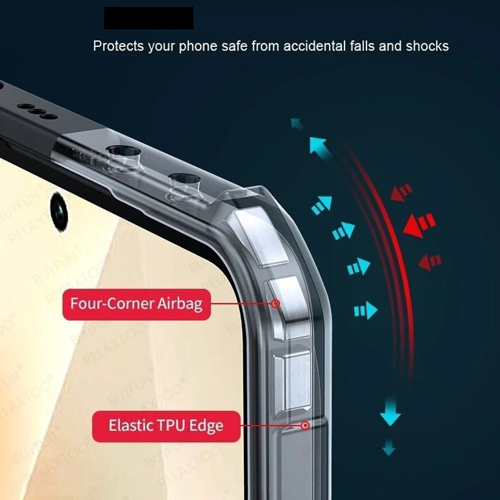 Clear Acrylic Shockproof Case for CMF Phone 2 Pro - Hybrid Rubber with Hard PC Back Cover