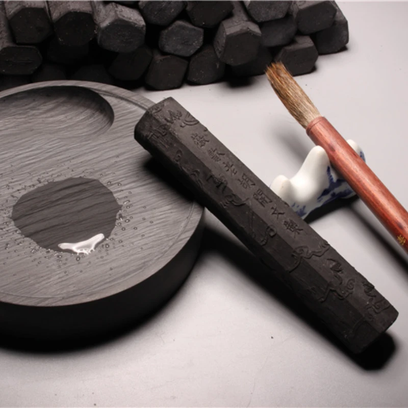 

Ink Grinding Sticks Pure Pine Soot Traditional Chinese Brush Painting Ink Sticks Calligraphy Writing Dense Antique Old Ink Block
