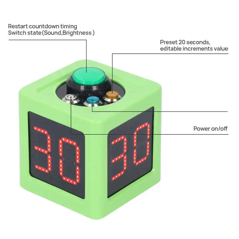 

Cube Timer 1.4in 4 Sided Digital Shot Countdown Stopwatch for Private Poker Chess Casinos