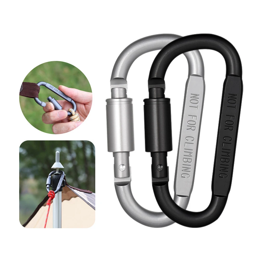 Climbing Buckle Climbing Carabiner Outdoor Survival D-ring Locking Alloy Aluminum Screw Lock Hanging Hook Buckle Karabiner Mountaineering Camping Equipment