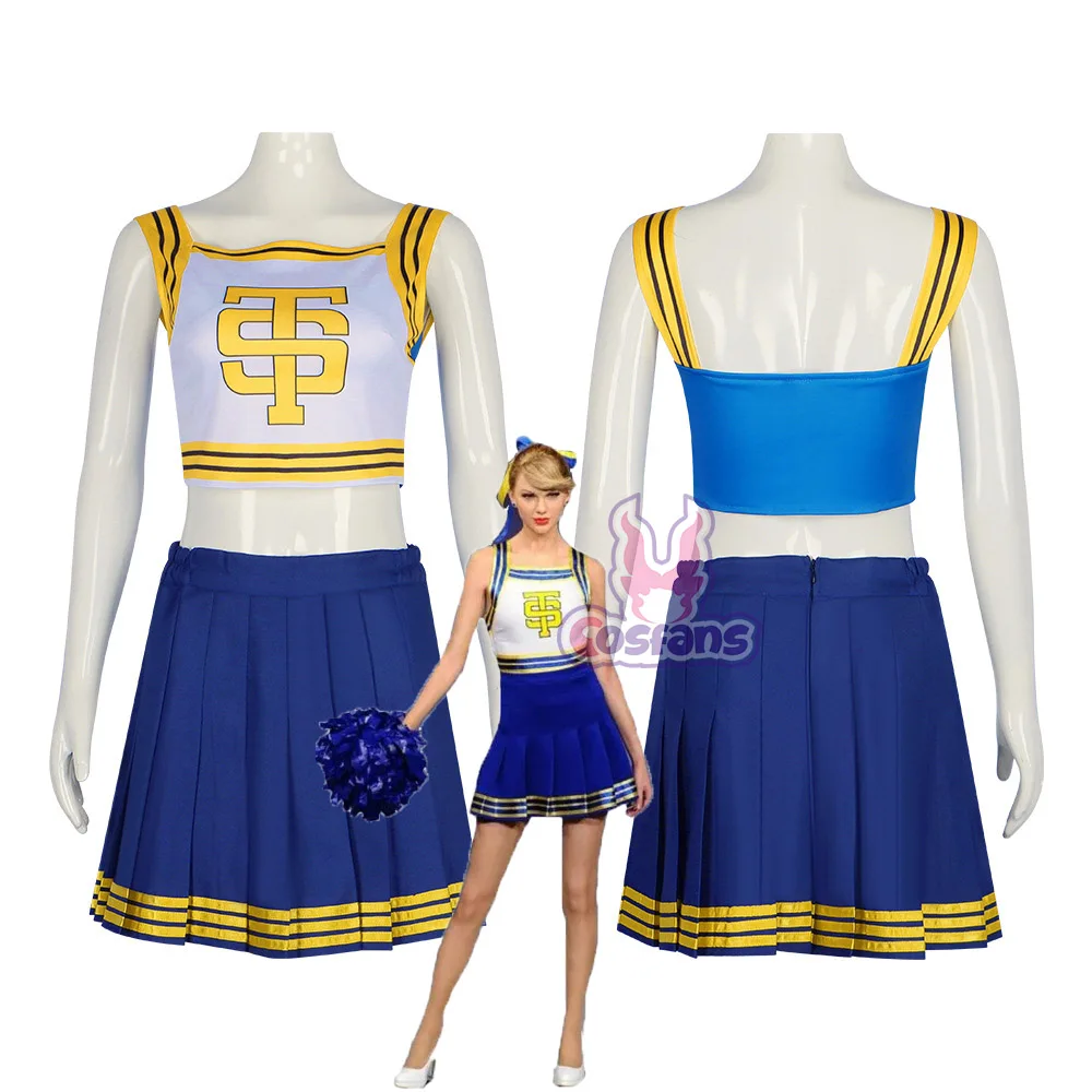Taylor Cosplay Shake It Off Cheerleader Uniform Swift Costume High School Cheerleading Crop Top Con Minigonna Halloween Outfit