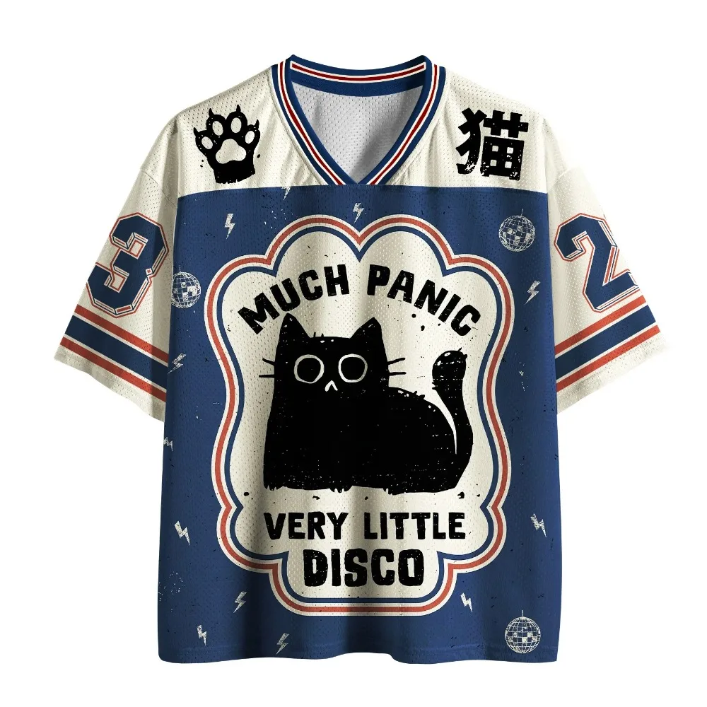 Harajuku Fun Cartoon Cat 3D-Druck Breatha QuickDry Männer Frauen V-Ausschnitt T-Shirt Outdoor StreetCasual Mode Y2K Eltern-Kind-Kleidung