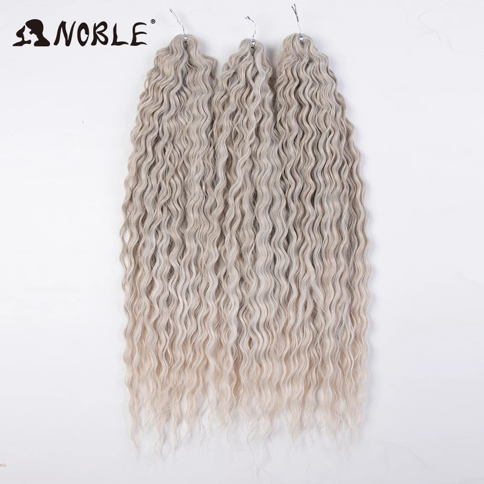 Noble Synthetic Hair Cosplay Water Wave 24Inch Twist Crochet Hair Braid Hair Ombre Blonde Pink Deep Wave Braiding Hair Extension