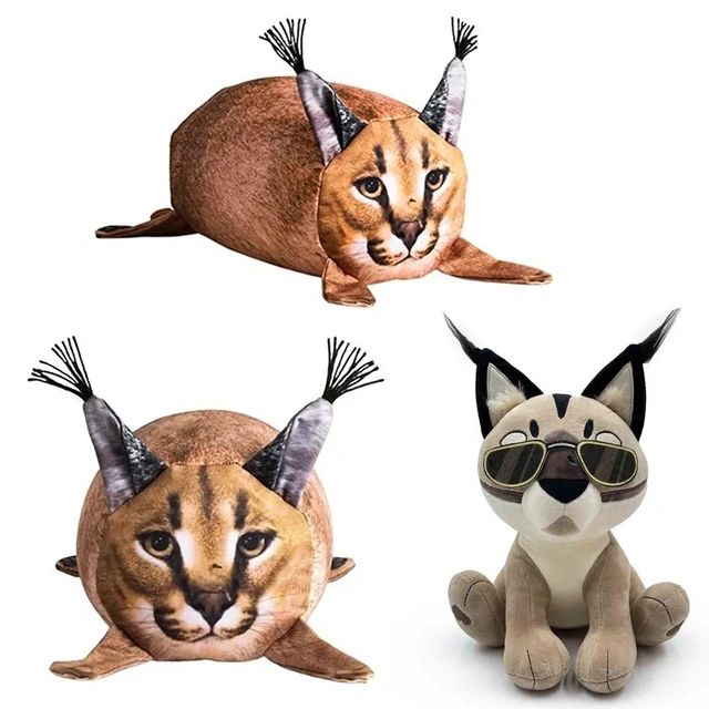 Compre Grande floppa pelúcia bonito dos desenhos animados gato