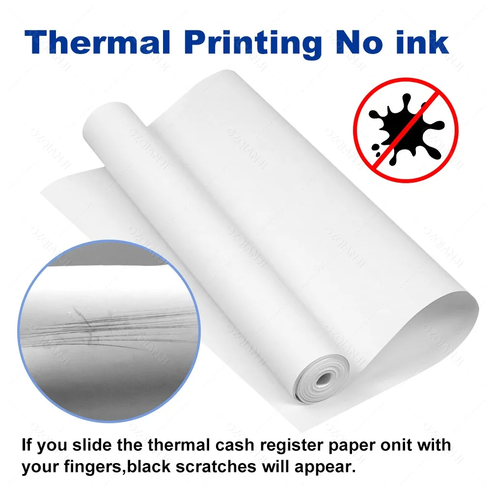 Rolls/Folded Thermal A4 Paper Suitable A40 Thermal Printer Quick-Dry Continuous Papel Termico for Office, Home, School Use